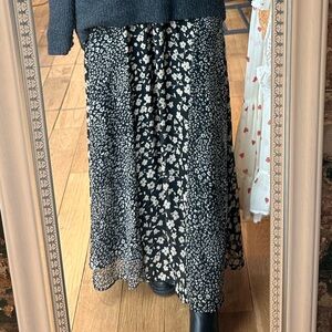 By Together Black and White Floral Maxi Skirt